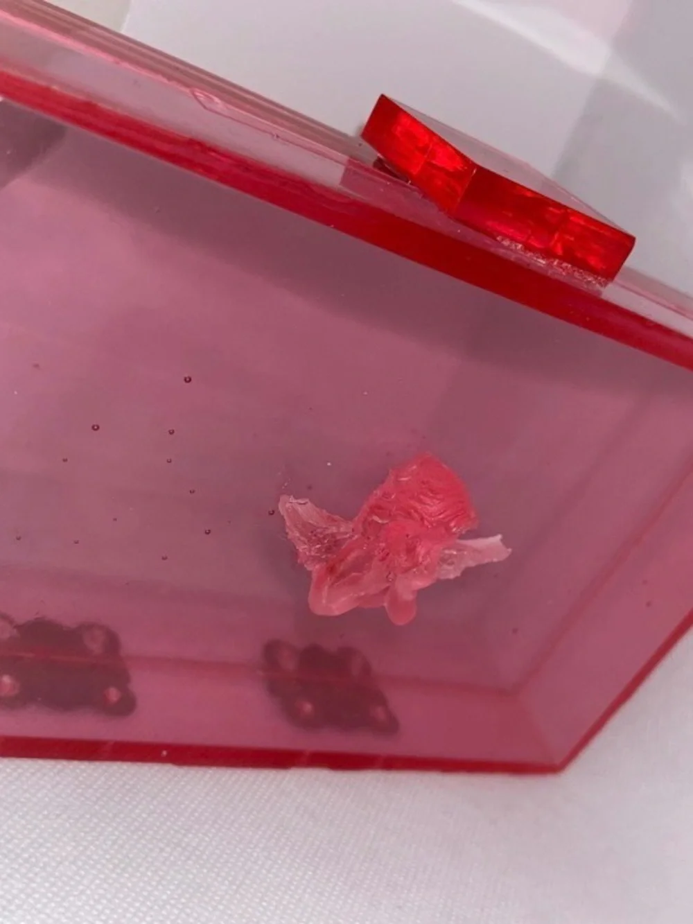 Transparent Ruby Cupid Cherub Angel Resin Clutch Handbag